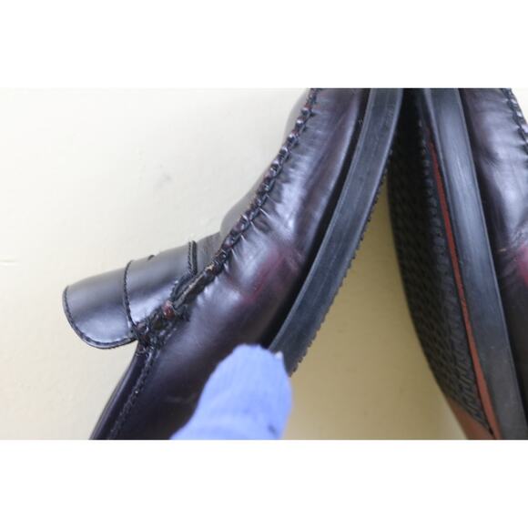 GH Bass Weejuns Womens 11M Red Burgundy  Leather Peggy Penny Mules Loafers Shoes - Picture 8 of 14